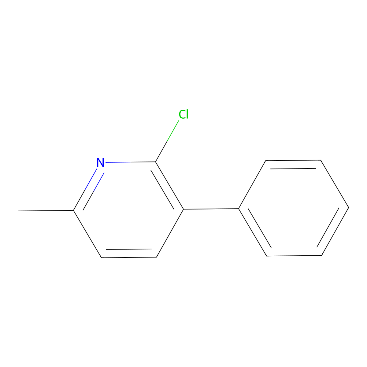 2-Chloro-6-methyl-3-phenylpyridine molecular structure, CAS 147936-60-5