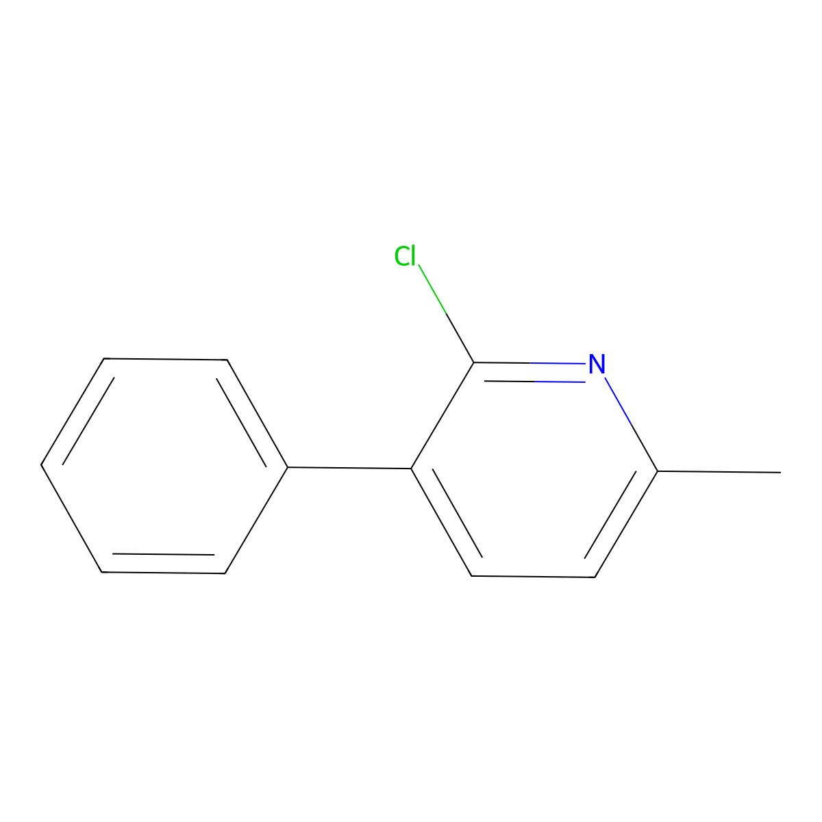 2-Chloro-6-methyl-3-phenylpyridine molecular structure, CAS 147936-60-5