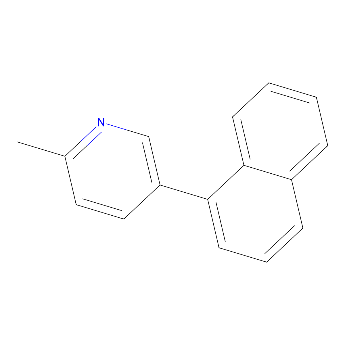 Pyridine, 2-methyl-5-(1-naphthalenyl)- molecular structure, CAS 147936-71-8