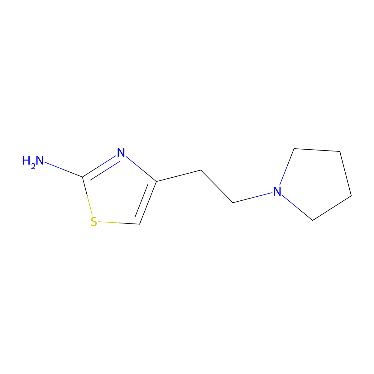 4-(2-(Pyrrolidin-1-yl)ethyl)thiazol-2-amine molecular structure, CAS 1479366-34-1