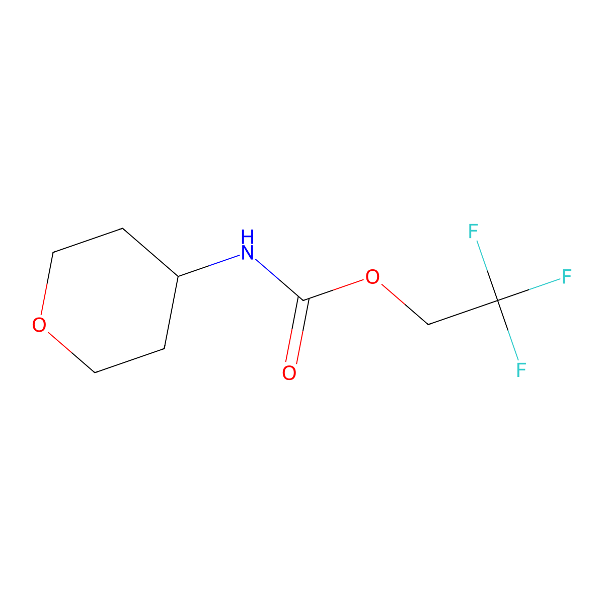 2,2,2-trifluoroethyl N-(oxan-4-yl)carbamate molecular structure, CAS 1479373-40-4