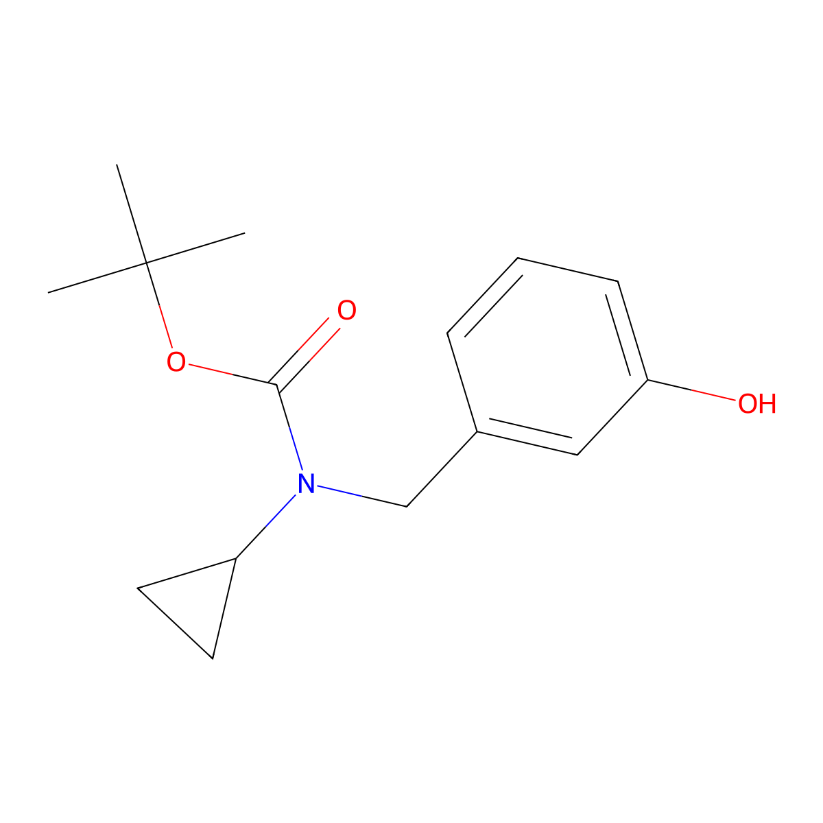 tert-butyl N-cyclopropyl-N-[(3-hydroxyphenyl)methyl]carbamate molecular structure, CAS 1479379-39-9