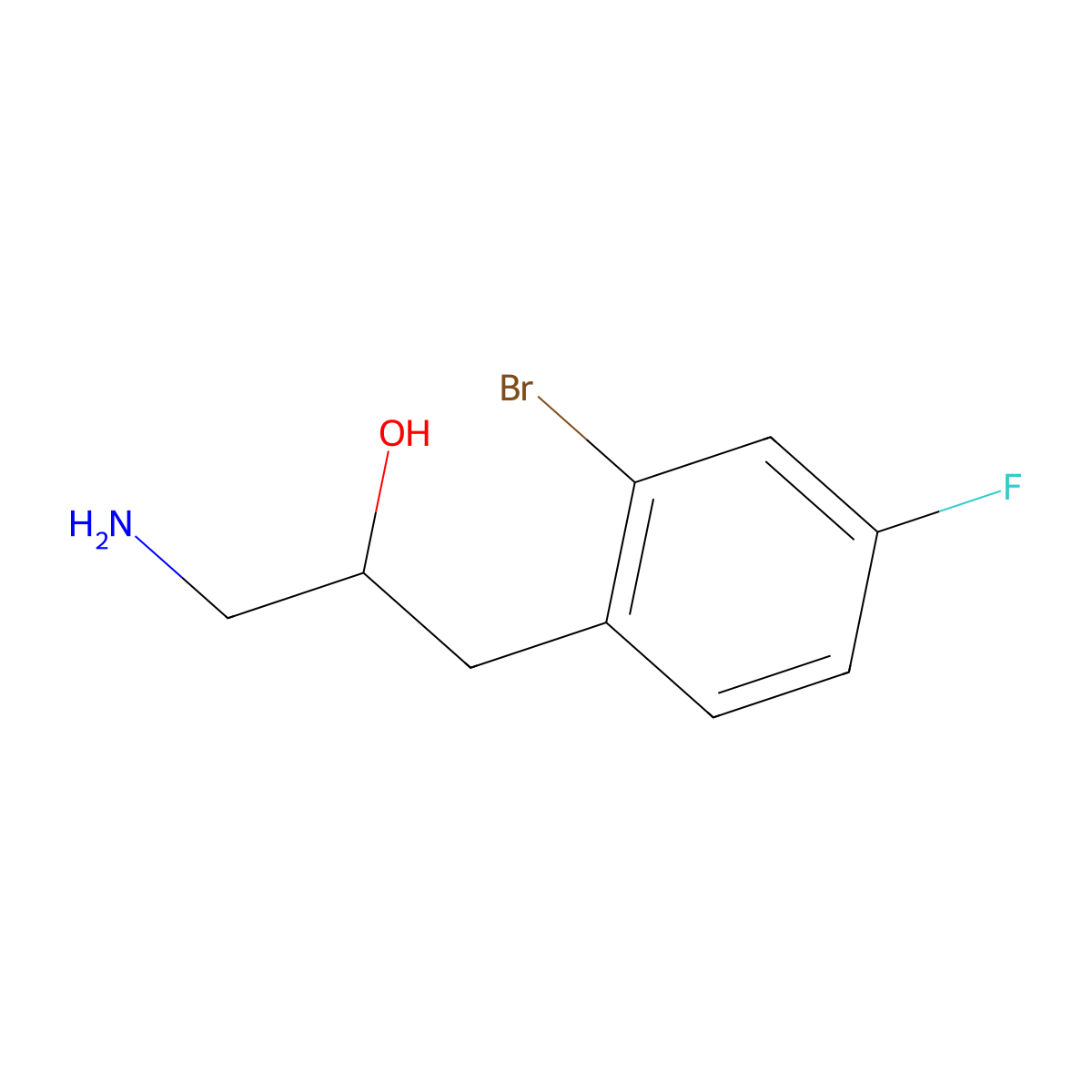 1-Amino-3-(2-bromo-4-fluorophenyl)propan-2-ol molecular structure, CAS 1479386-87-2