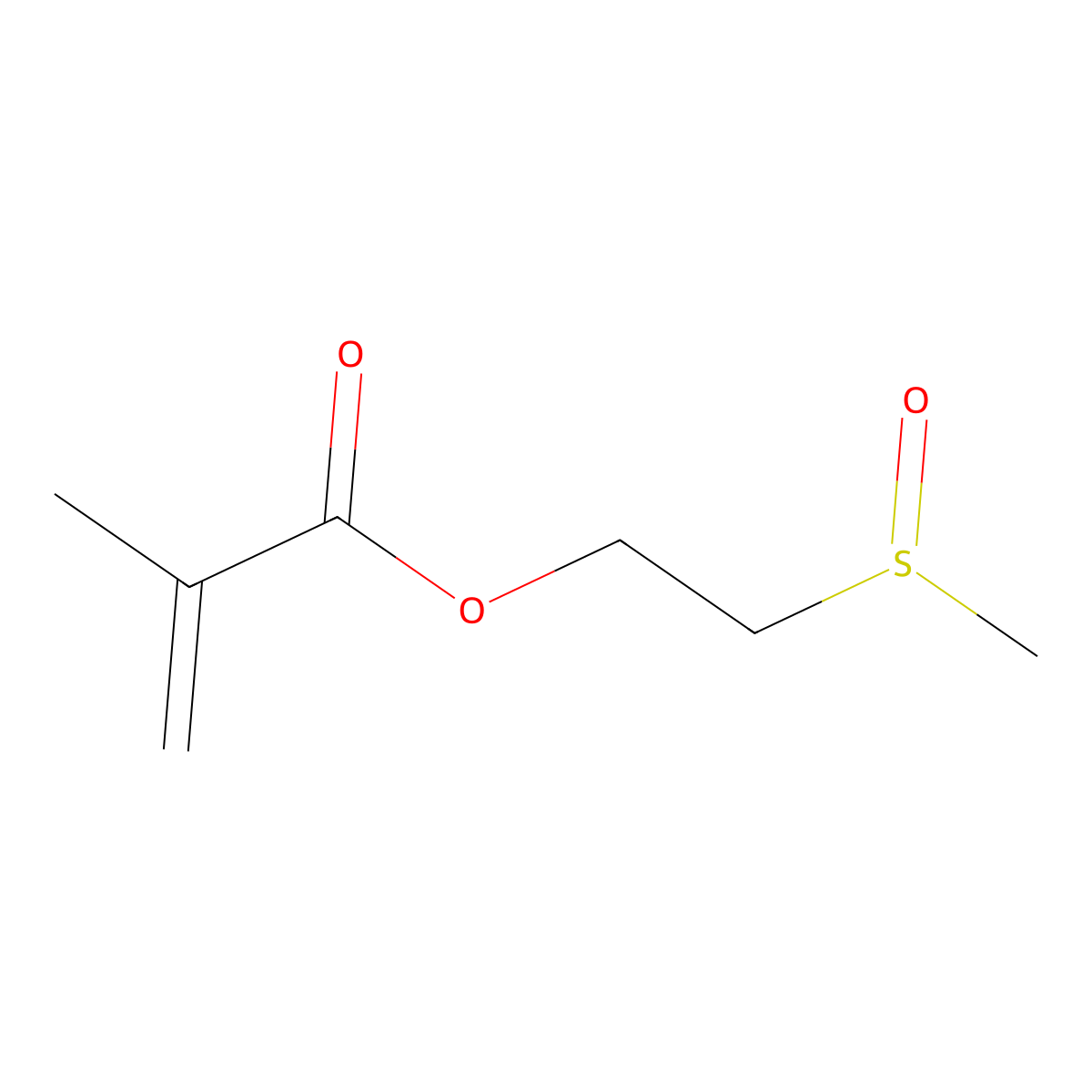 2-Propenoic acid, 2-methyl-, 2-(methylsulfinyl)ethyl ester molecular structure, CAS 14794-09-3