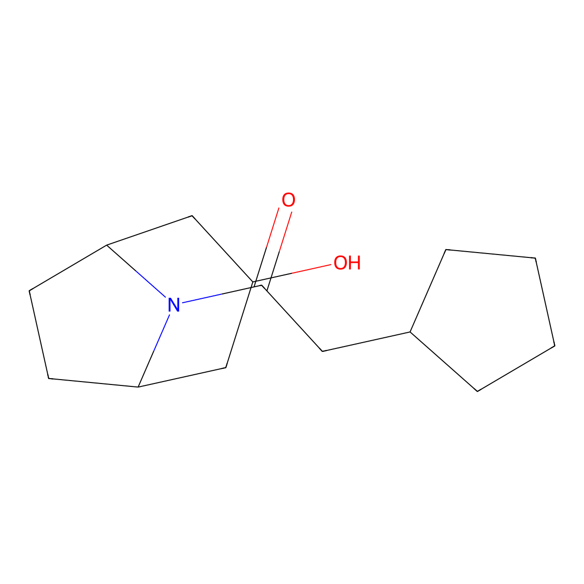2-Cyclopentyl-1-{3-hydroxy-8-azabicyclo[3.2.1]octan-8-yl}ethan-1-one molecular structure, CAS 1479406-67-1
