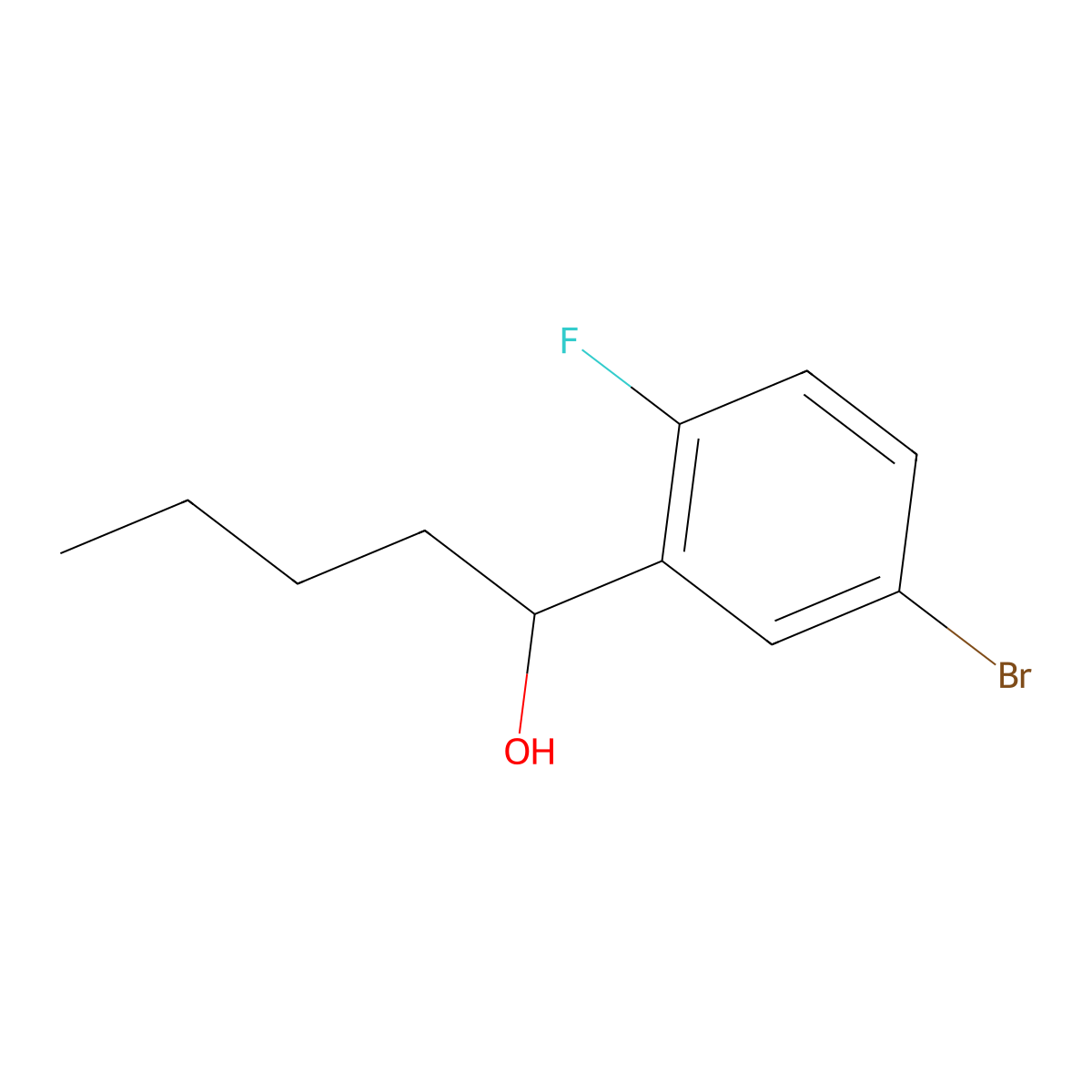5-Bromo-alpha-butyl-2-fluorobenzenemethanol molecular structure, CAS 1479417-99-6