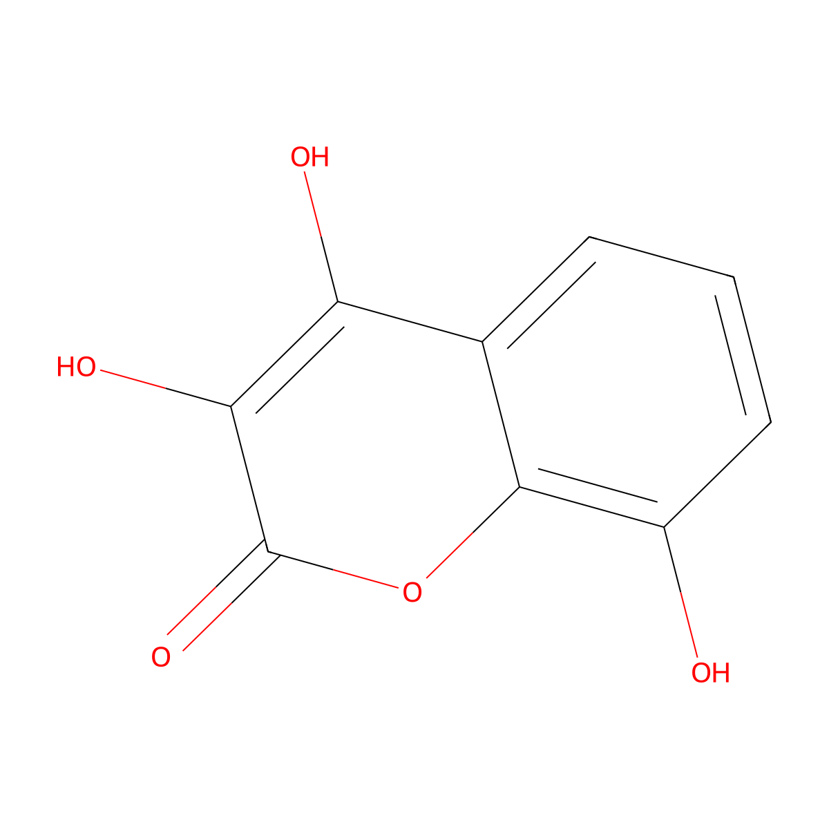 3,4,8-Trihydroxycoumarin molecular structure, CAS 147942-92-5