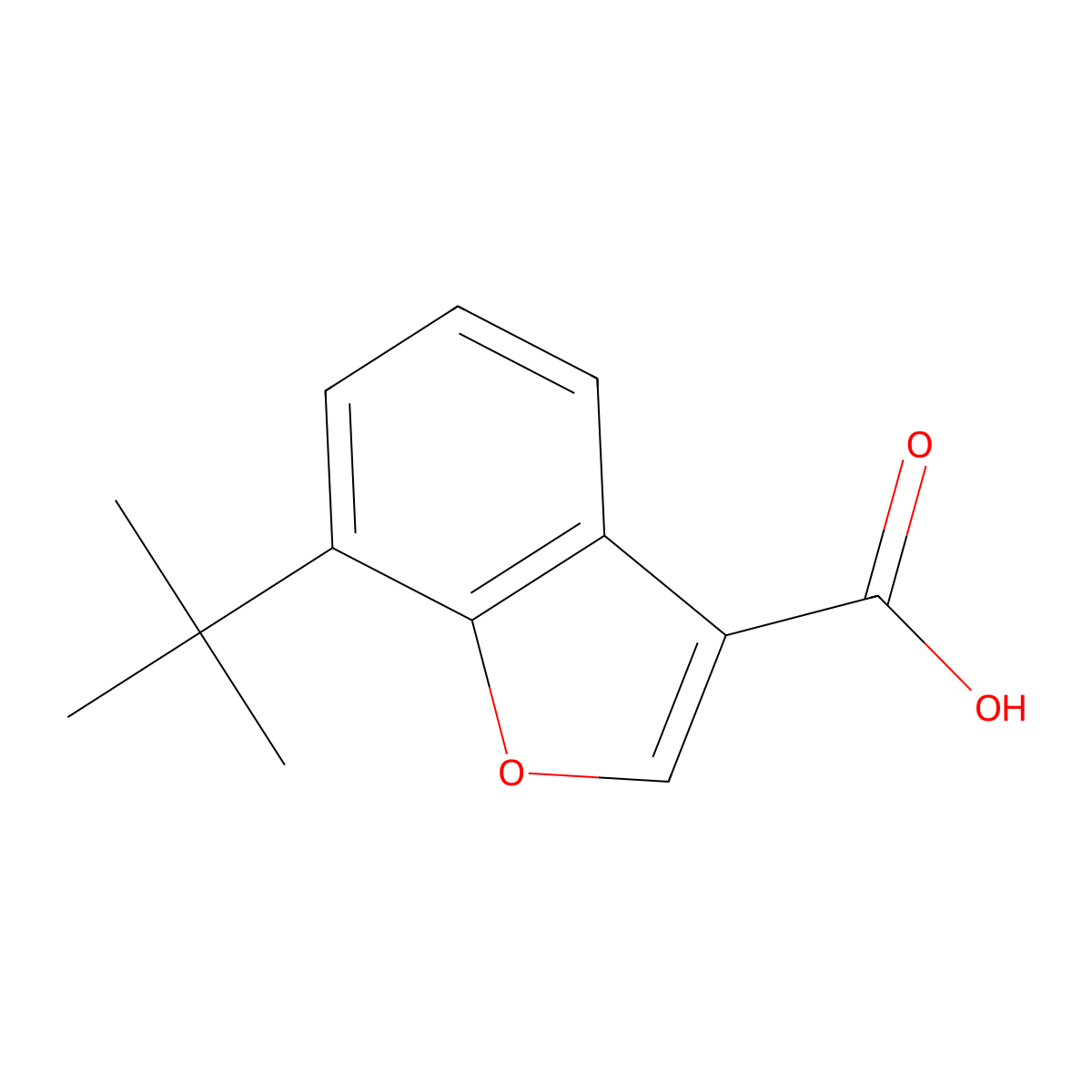 7-Tert-butyl-1-benzofuran-3-carboxylic acid molecular structure, CAS 1479433-46-9