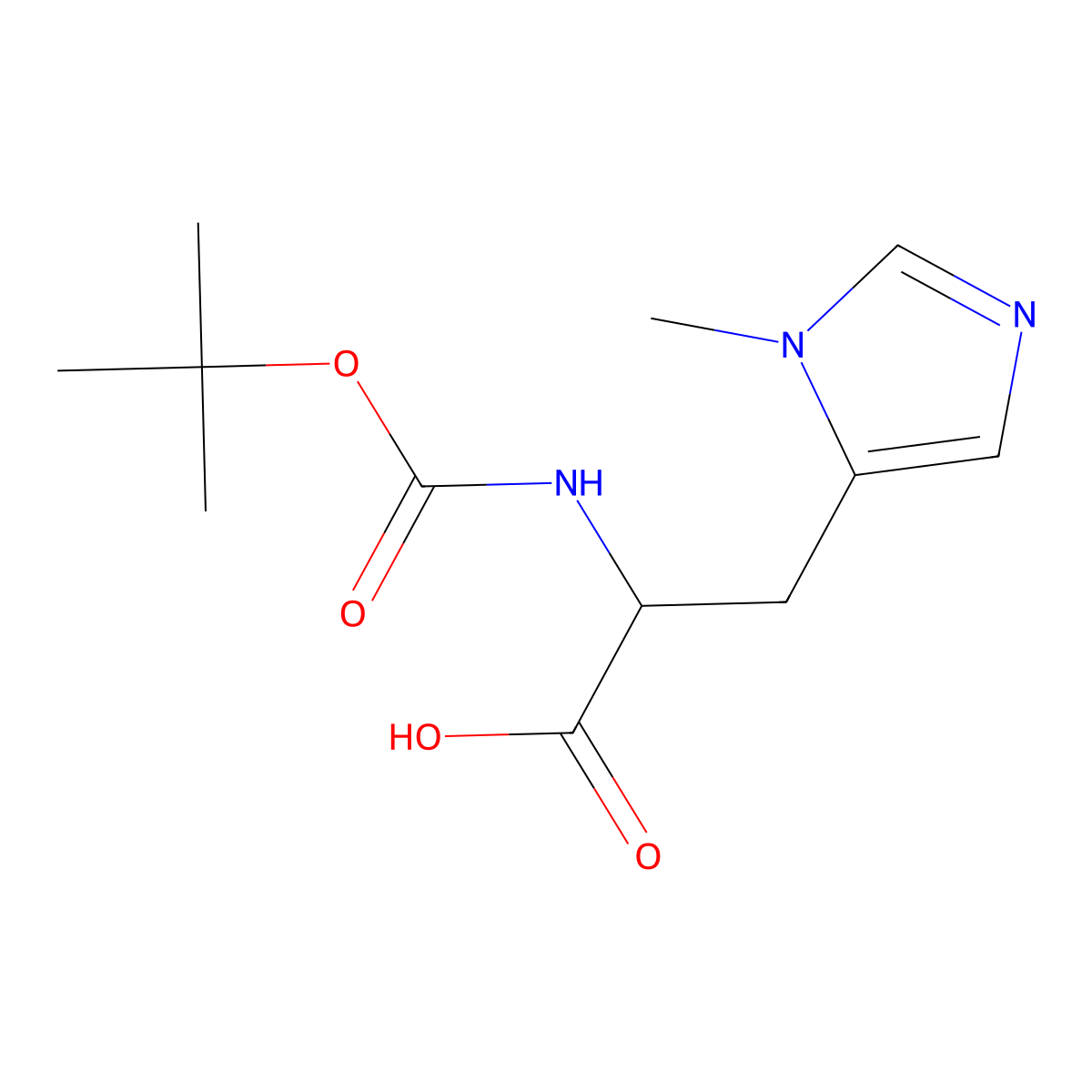 (2S)-3-(3-methylimidazol-4-yl)-2-[(2-methylpropan-2-yl)oxycarbonylamino]propanoic Acid molecular structure, CAS 1479457-33-4