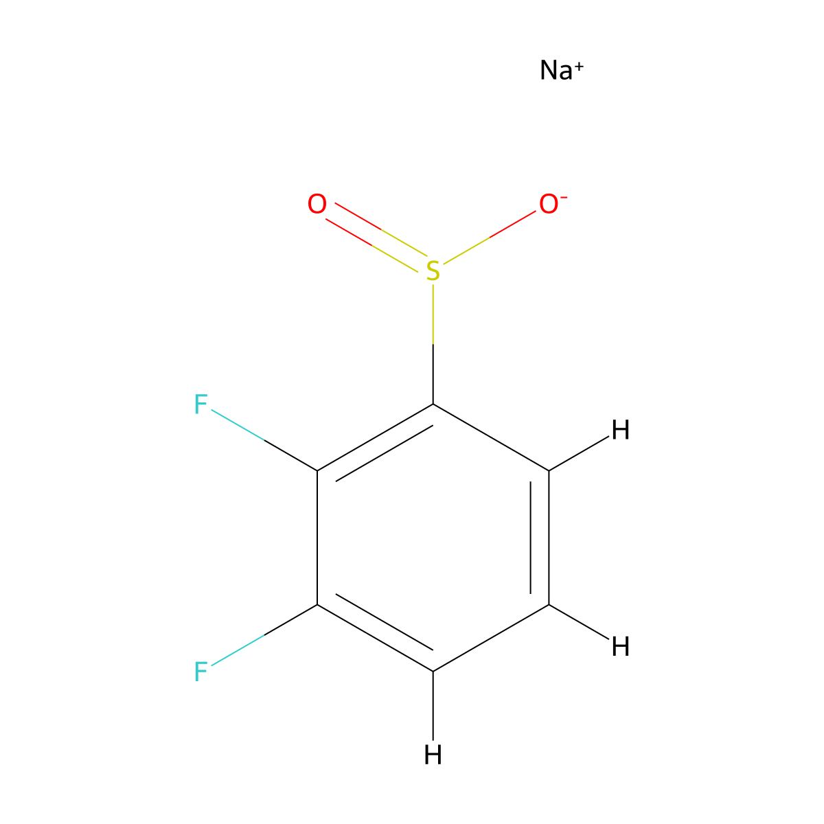 Sodium 2,3-difluorobenzene-1-sulfinate molecular structure, CAS 1479466-70-0