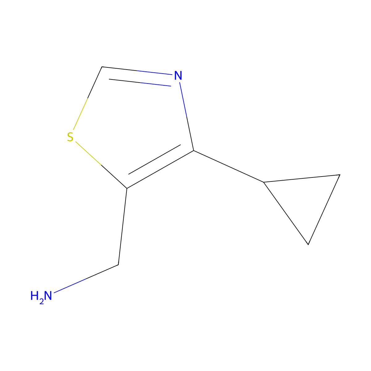 (4-Cyclopropyl-1,3-thiazol-5-yl)methanamine molecular structure, CAS 1479467-03-2