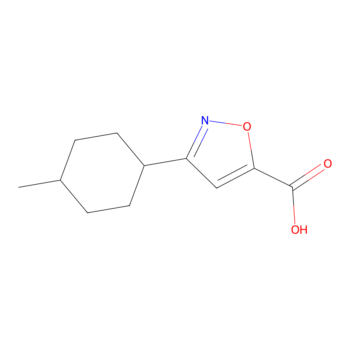 3-(4-Methylcyclohexyl)isoxazole-5-carboxylic acid molecular structure, CAS 1479467-12-3