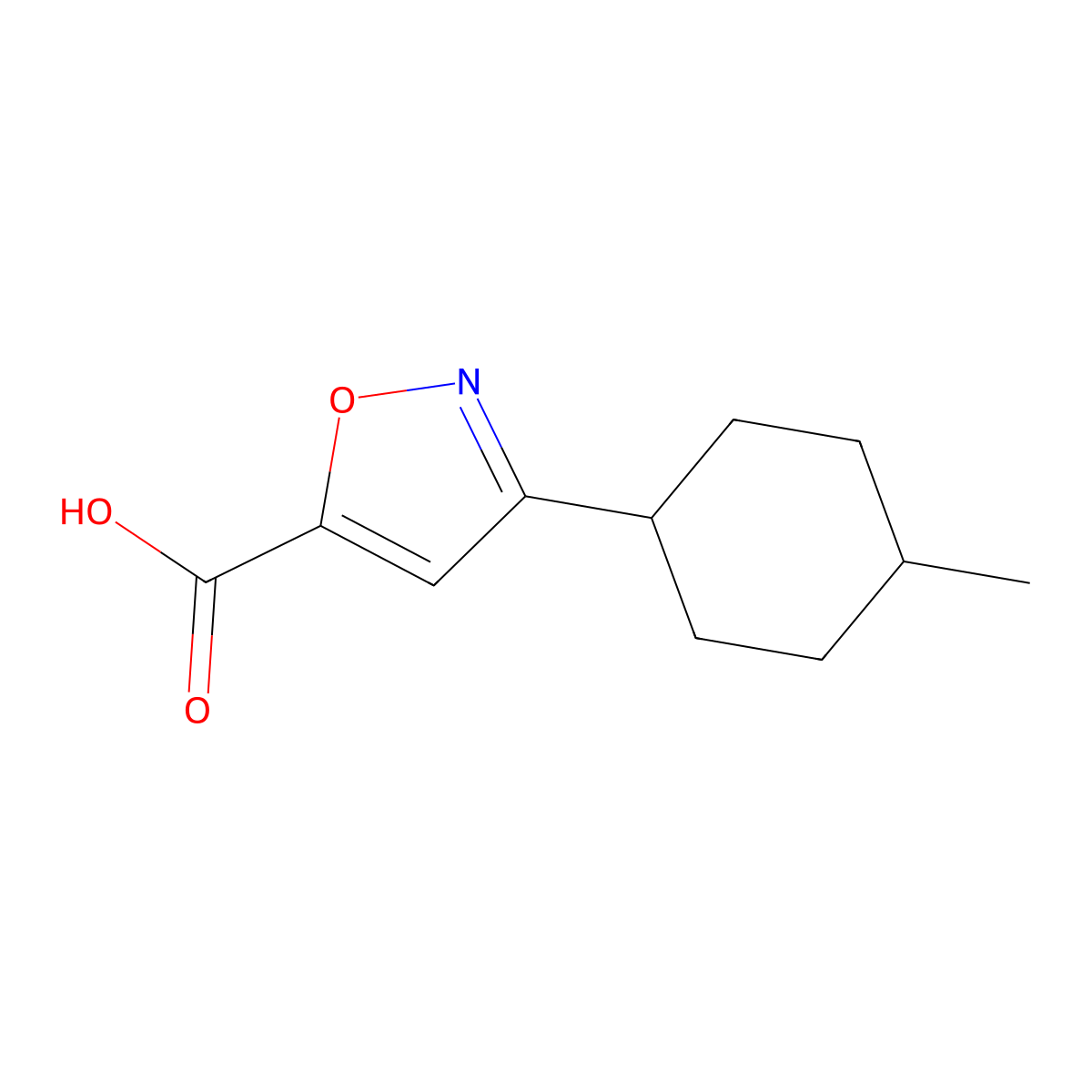 3-(4-Methylcyclohexyl)isoxazole-5-carboxylic acid molecular structure, CAS 1479467-12-3