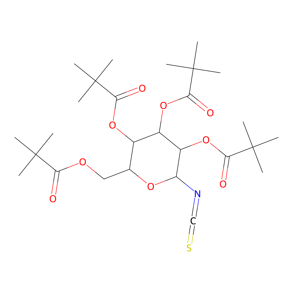 2,3,4,6-Tetra-O-pivaloyl-b-D-galactopyranosyl isothiocyanate molecular structure, CAS 147948-52-5