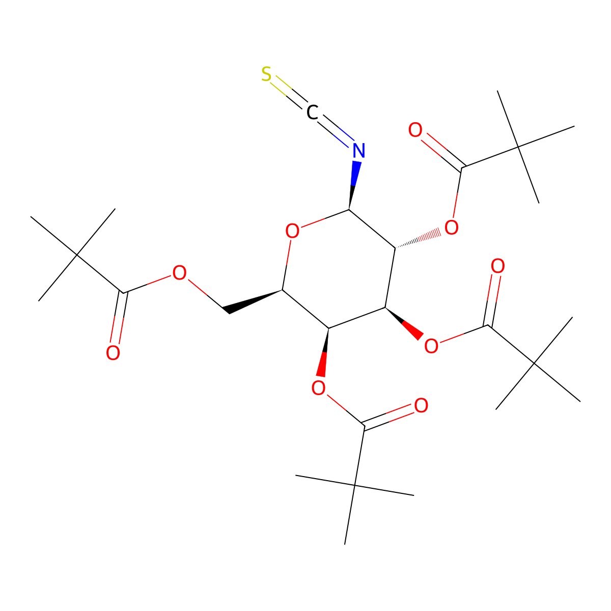 2,3,4,6-Tetra-O-pivaloyl-b-D-galactopyranosyl isothiocyanate molecular structure, CAS 147948-52-5