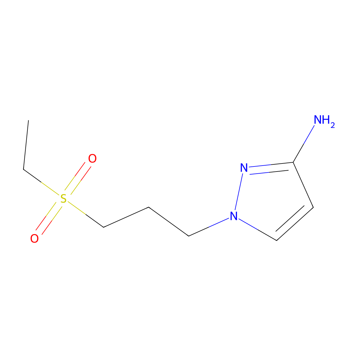 1-(3-(Ethylsulfonyl)propyl)-1h-pyrazol-3-amine molecular structure, CAS 1479481-03-2
