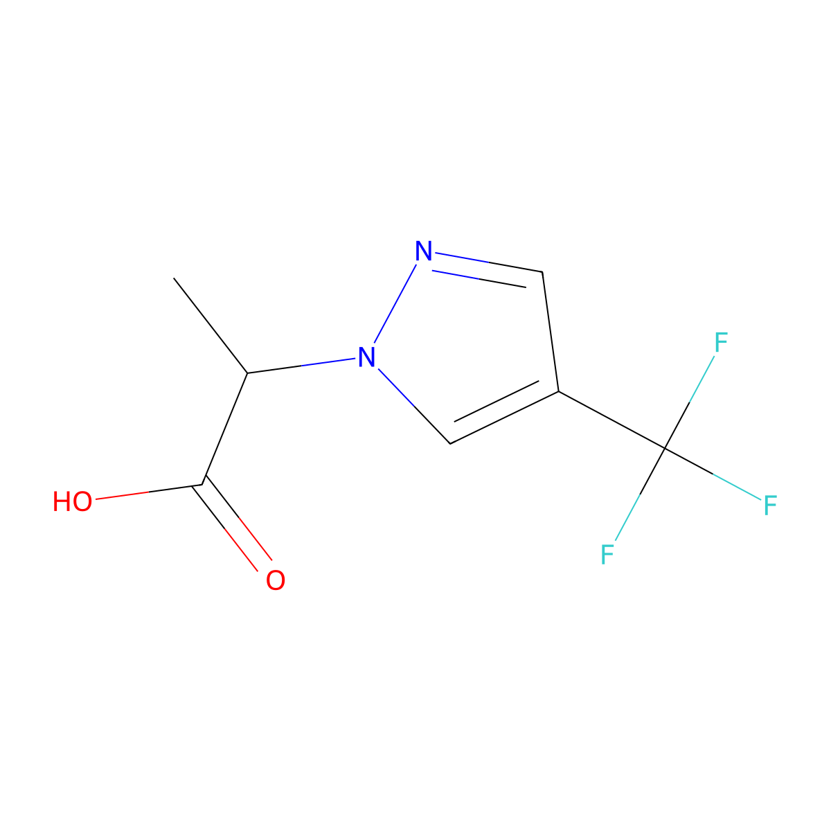 2-[4-(trifluoromethyl)-1H-pyrazol-1-yl]propanoic acid molecular structure, CAS 1479483-09-4