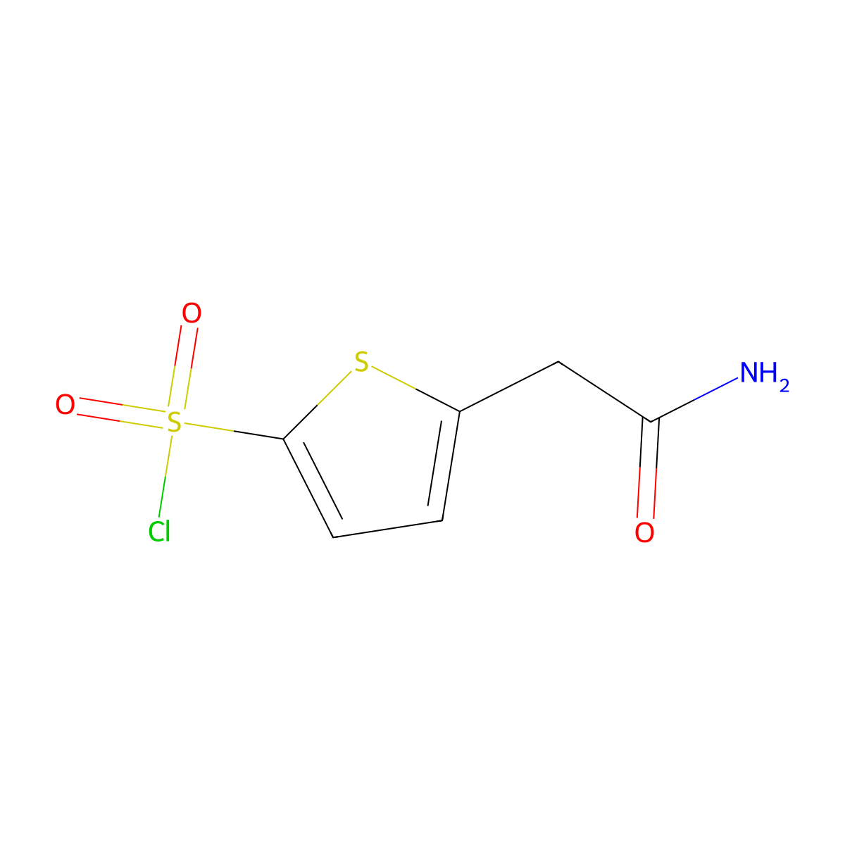 5-(Carbamoylmethyl)thiophene-2-sulfonyl chloride molecular structure, CAS 1479499-40-5