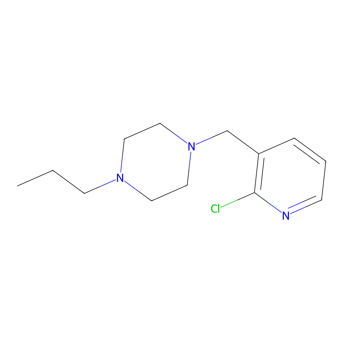 1-((2-Chloropyridin-3-yl)methyl)-4-propylpiperazine molecular structure, CAS 1479501-62-6