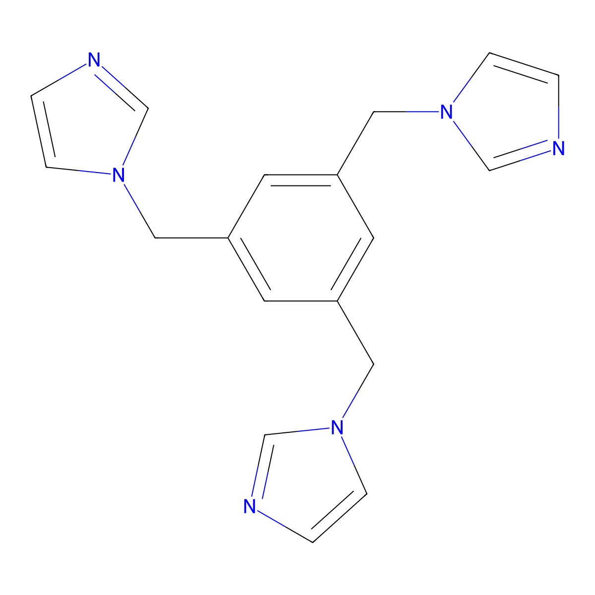 1,3,5-Tris((1H-imidazol-1-yl)methyl)benzene molecular structure, CAS 147951-02-8