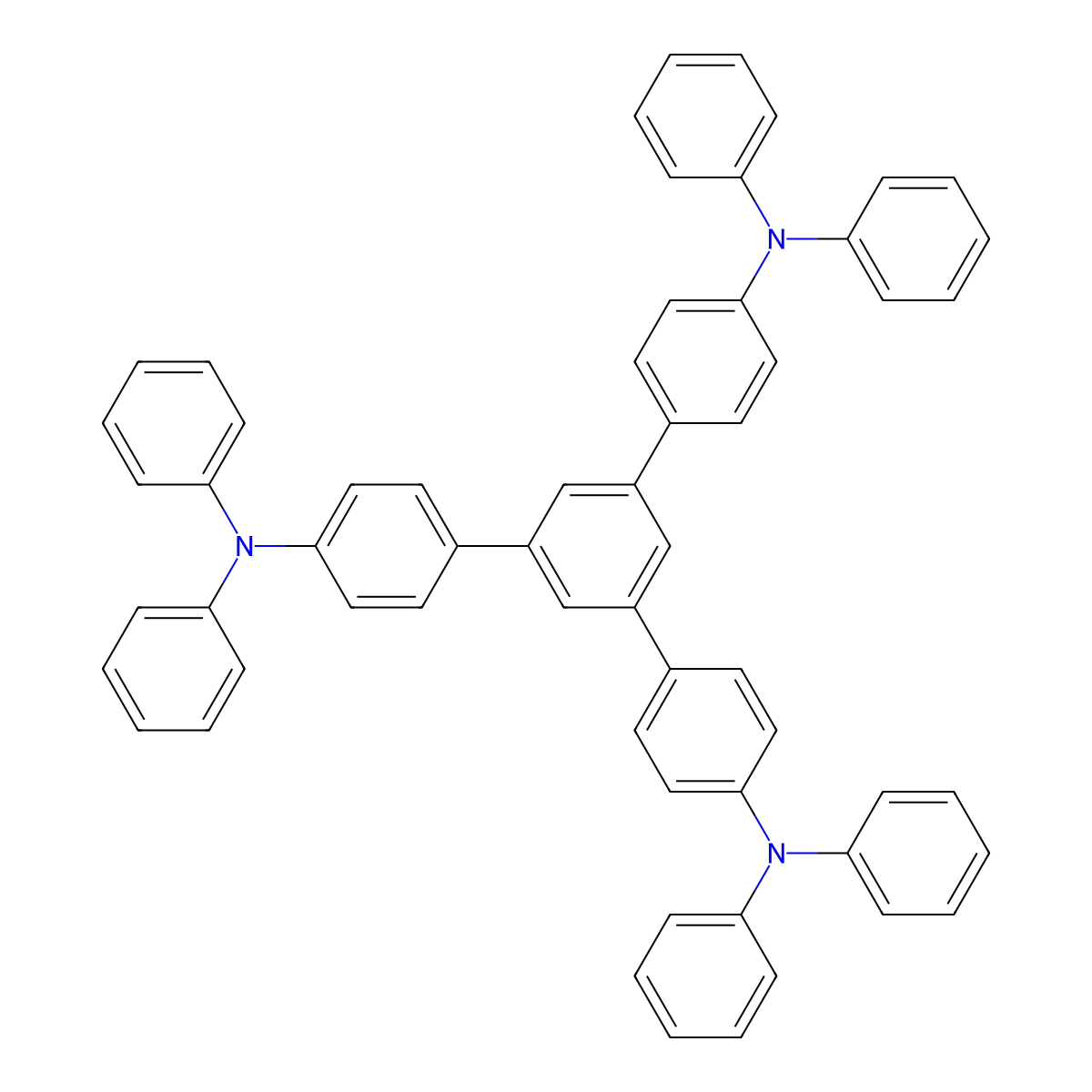 1,3,5-Tris[4-(diphenylamino)phenyl]benzene molecular structure, CAS 147951-36-8