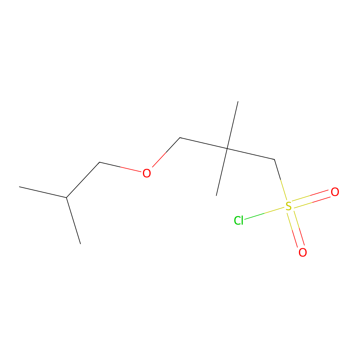 2,2-Dimethyl-3-(2-methylpropoxy)propane-1-sulfonyl chloride molecular structure, CAS 1479524-67-8