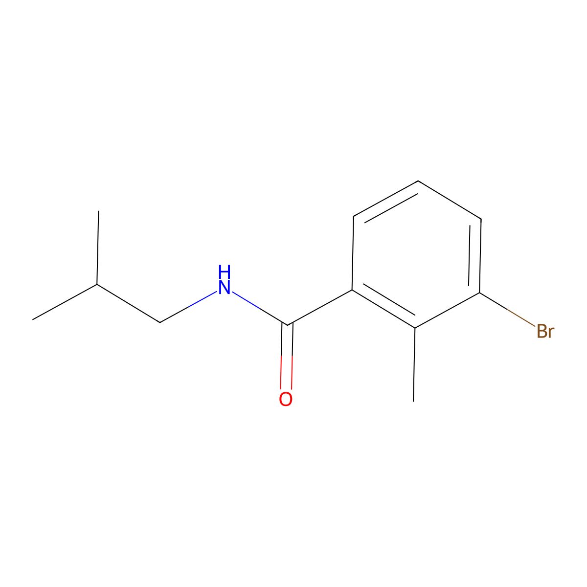 3-bromo-N-isobutyl-2-methylbenzamide molecular structure, CAS 1479546-67-2