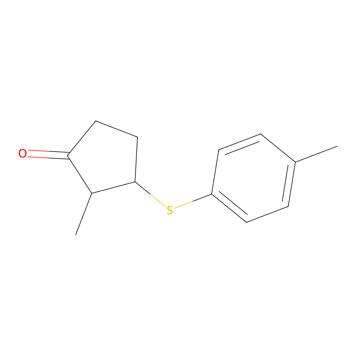 2-Methyl-3-[(4-methylphenyl)sulfanyl]cyclopentan-1-one molecular structure, CAS 1479555-71-9