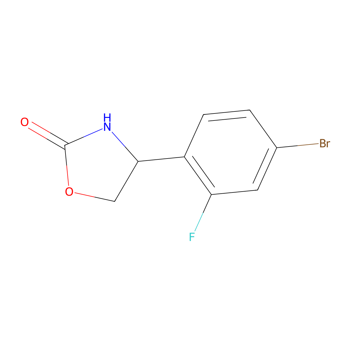 4-(4-Bromo-2-fluorophenyl)-1,3-oxazolidin-2-one molecular structure, CAS 1479570-10-9