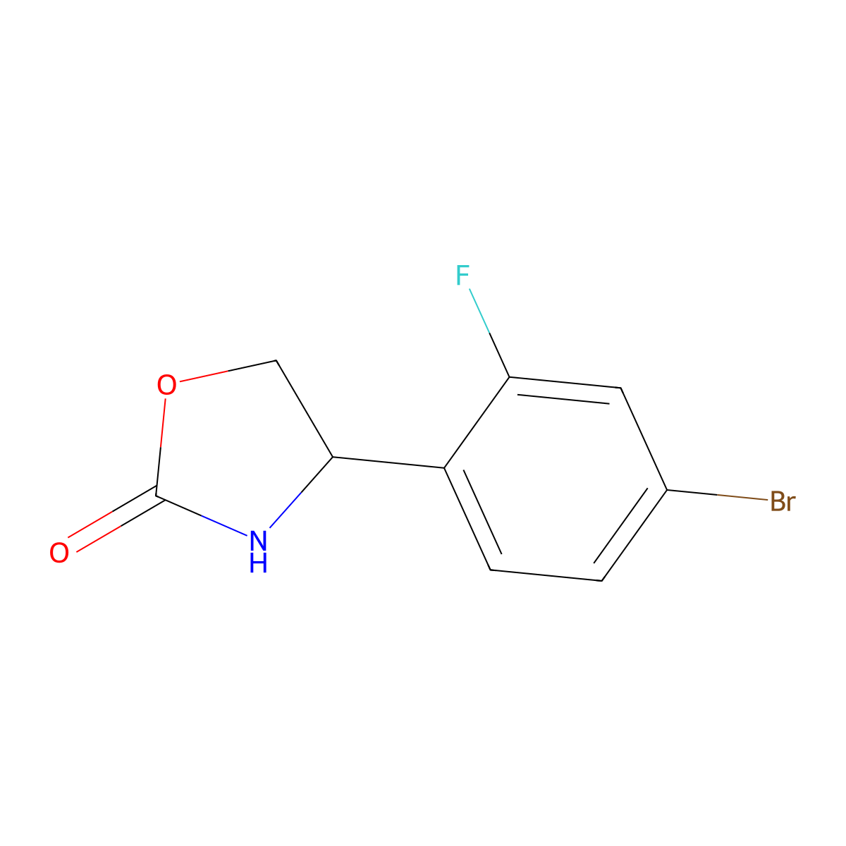 4-(4-Bromo-2-fluorophenyl)-1,3-oxazolidin-2-one molecular structure, CAS 1479570-10-9