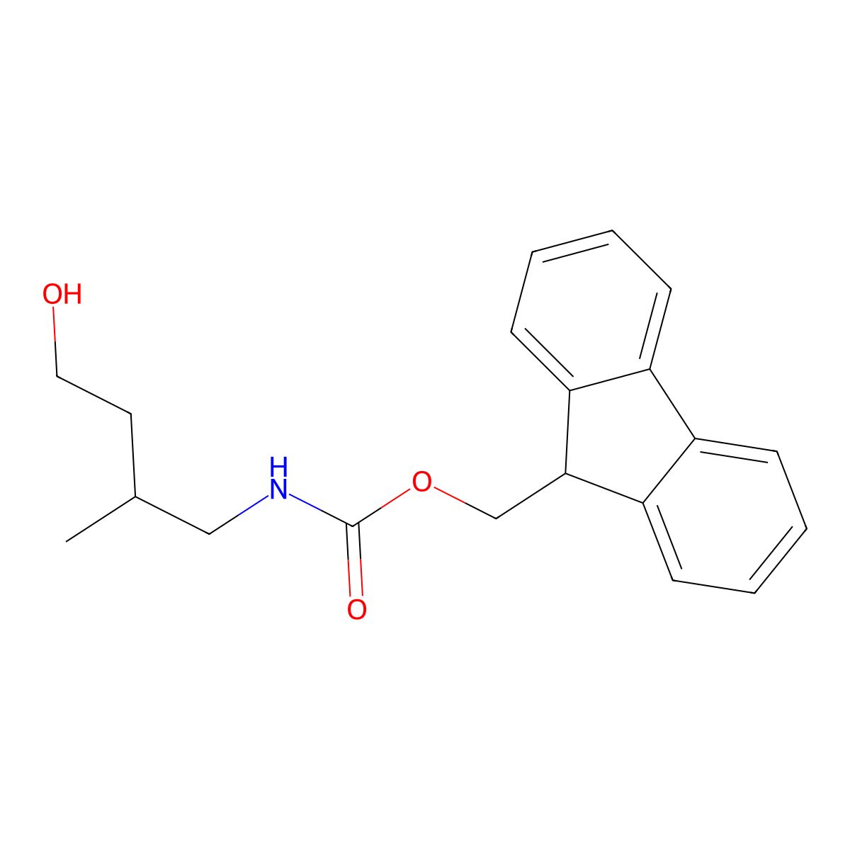 (9H-fluoren-9-yl)methyl N-(4-hydroxy-2-methylbutyl)carbamate molecular structure, CAS 1479571-99-7
