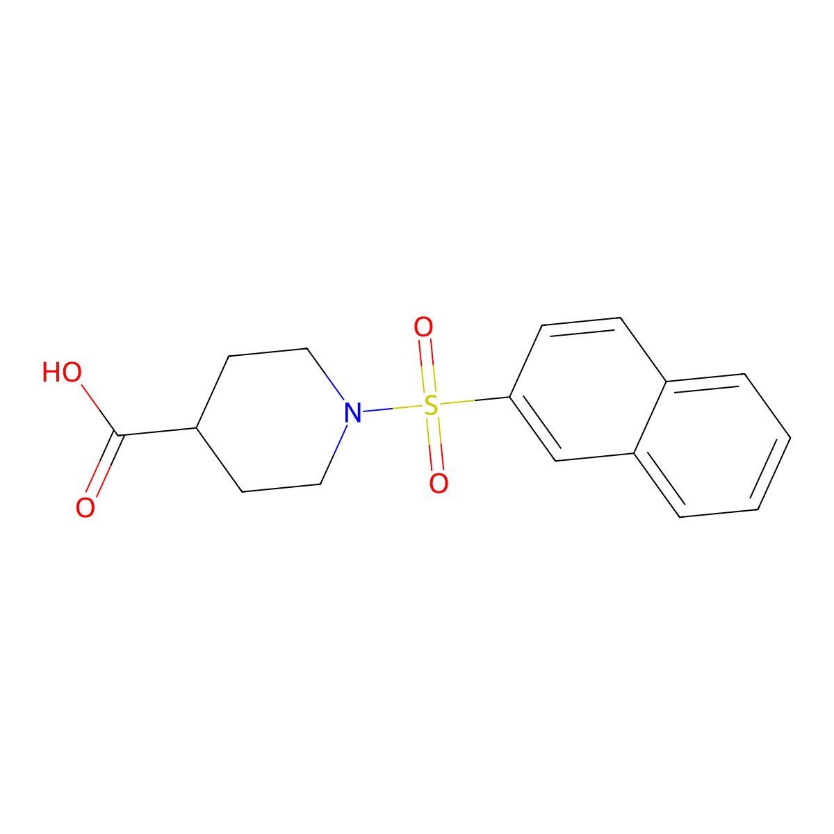 1-(Naphthalene-2-sulfonyl)piperidine-4-carboxylic acid molecular structure, CAS 147959-02-2