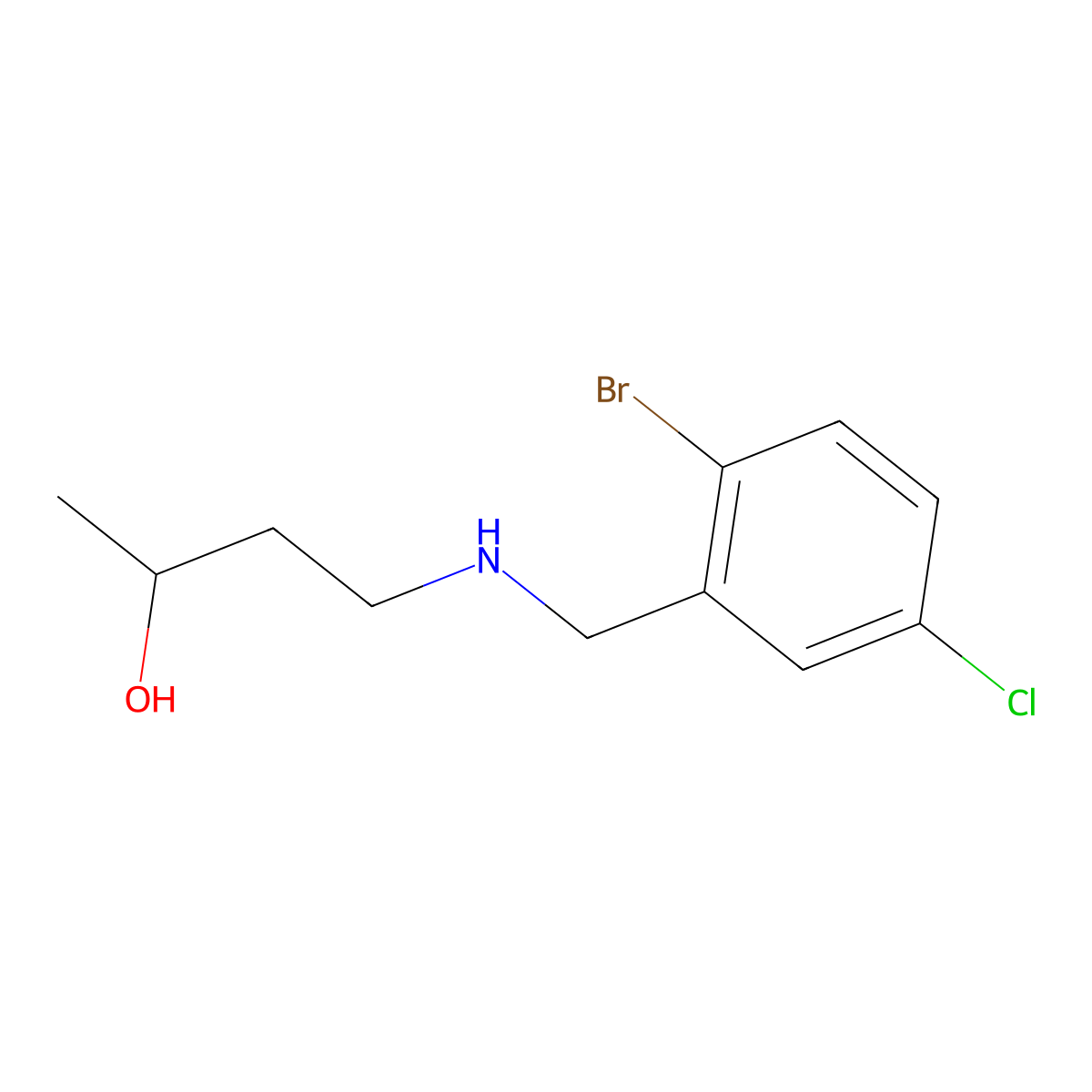 4-{[(2-Bromo-5-chlorophenyl)methyl]amino}butan-2-ol molecular structure, CAS 1479596-40-1