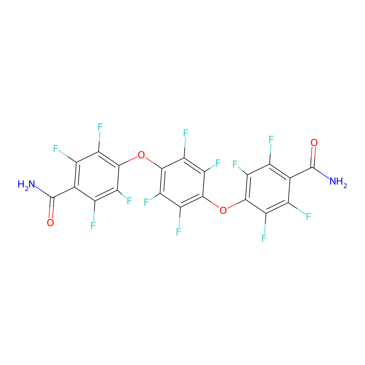 4-[4-(4-Carbamoyl-2,3,5,6-tetrafluorophenoxy)-2,3,5,6-tetrafluorophenoxy]-2,3,5,6-tetrafluorobenzamide molecular structure, CAS 14796-02-2