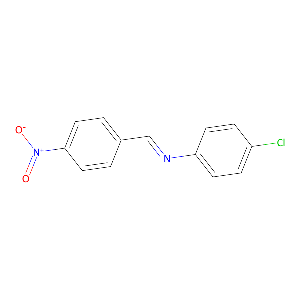 Benzenamine, 4-chloro-N-[(4-nitrophenyl)methylene]- molecular structure, CAS 14796-61-3