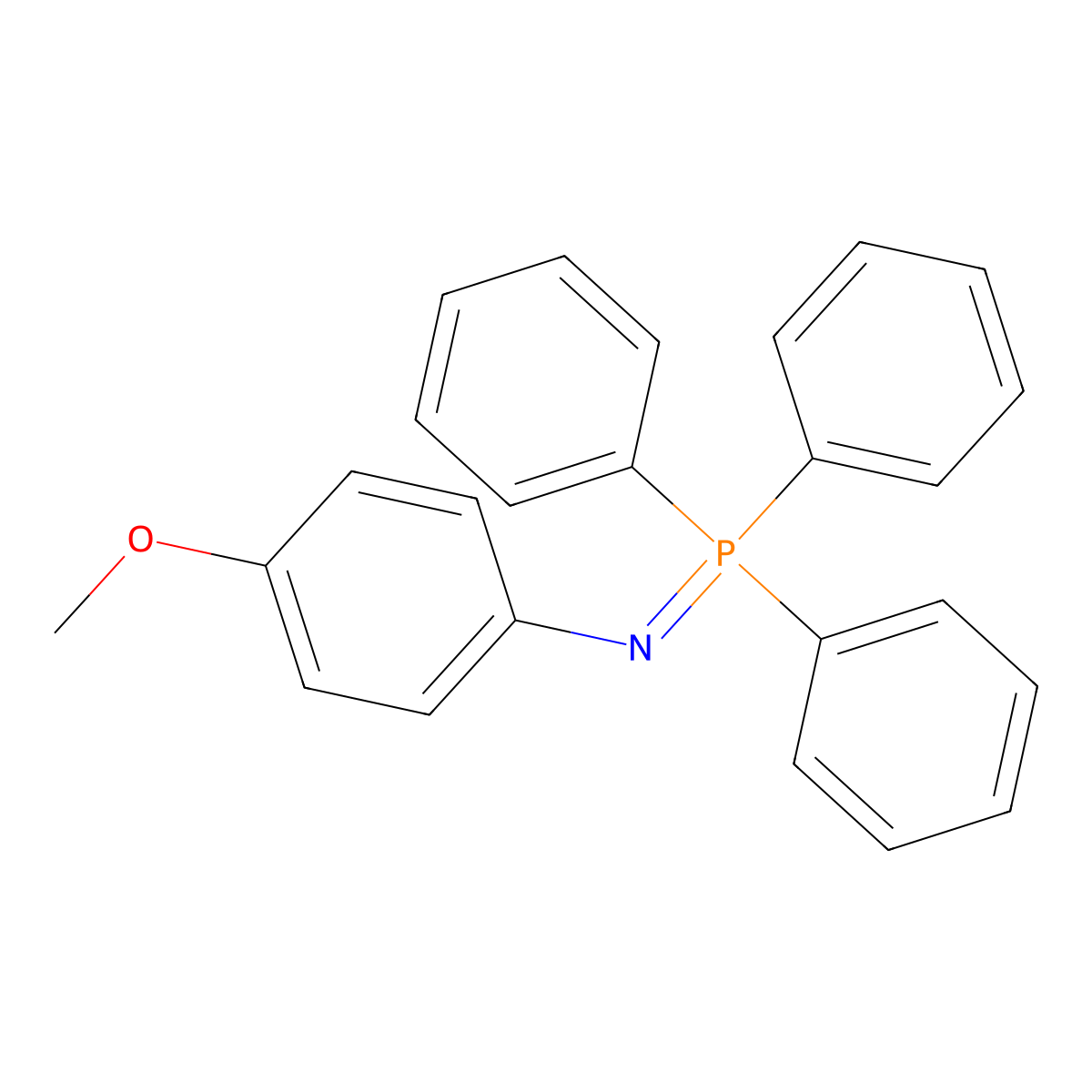 Benzenamine, 4-methoxy-N-(triphenylphosphoranylidene)- molecular structure, CAS 14796-89-5
