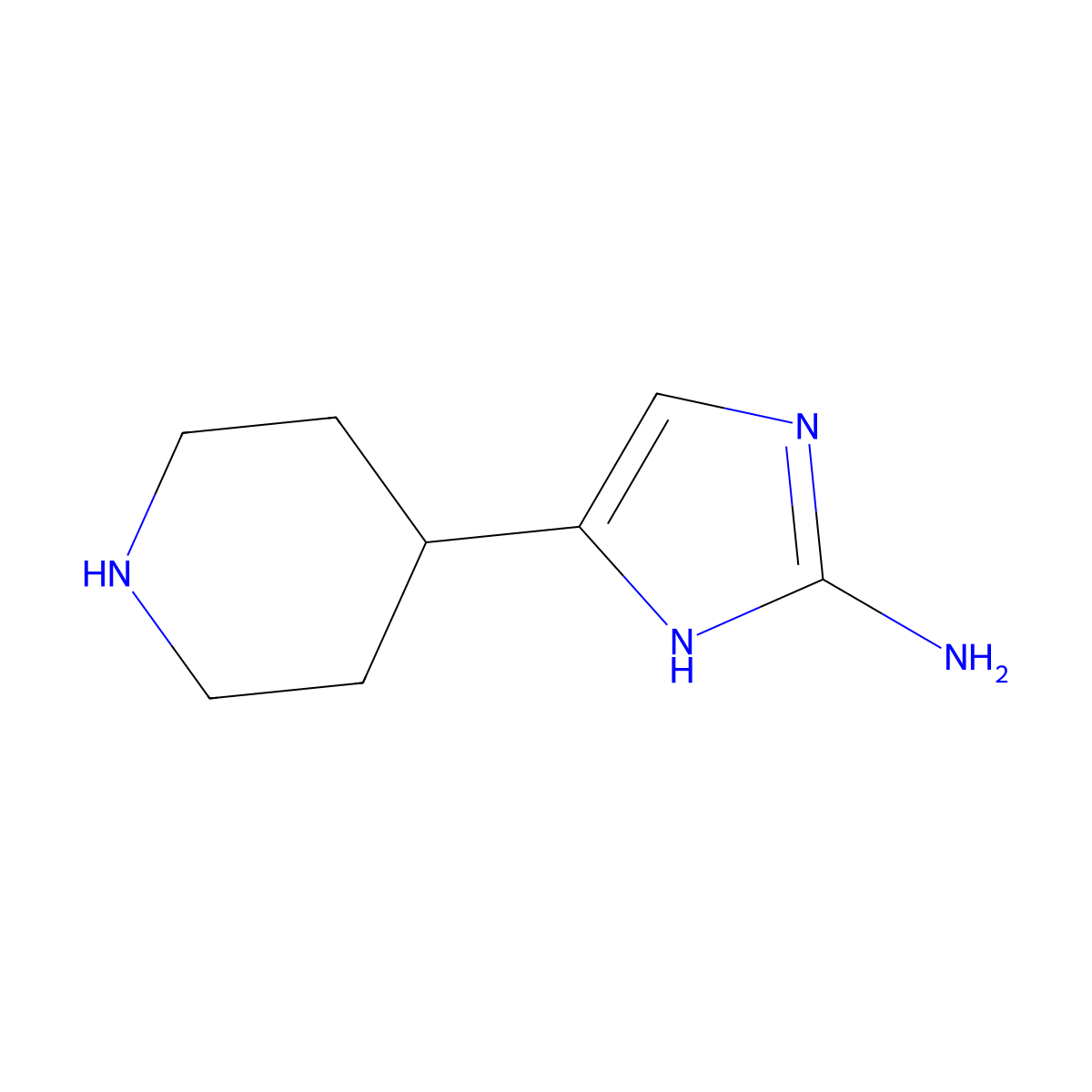 5-(Piperidin-4-yl)-1H-imidazol-2-amine molecular structure, CAS 147960-38-1
