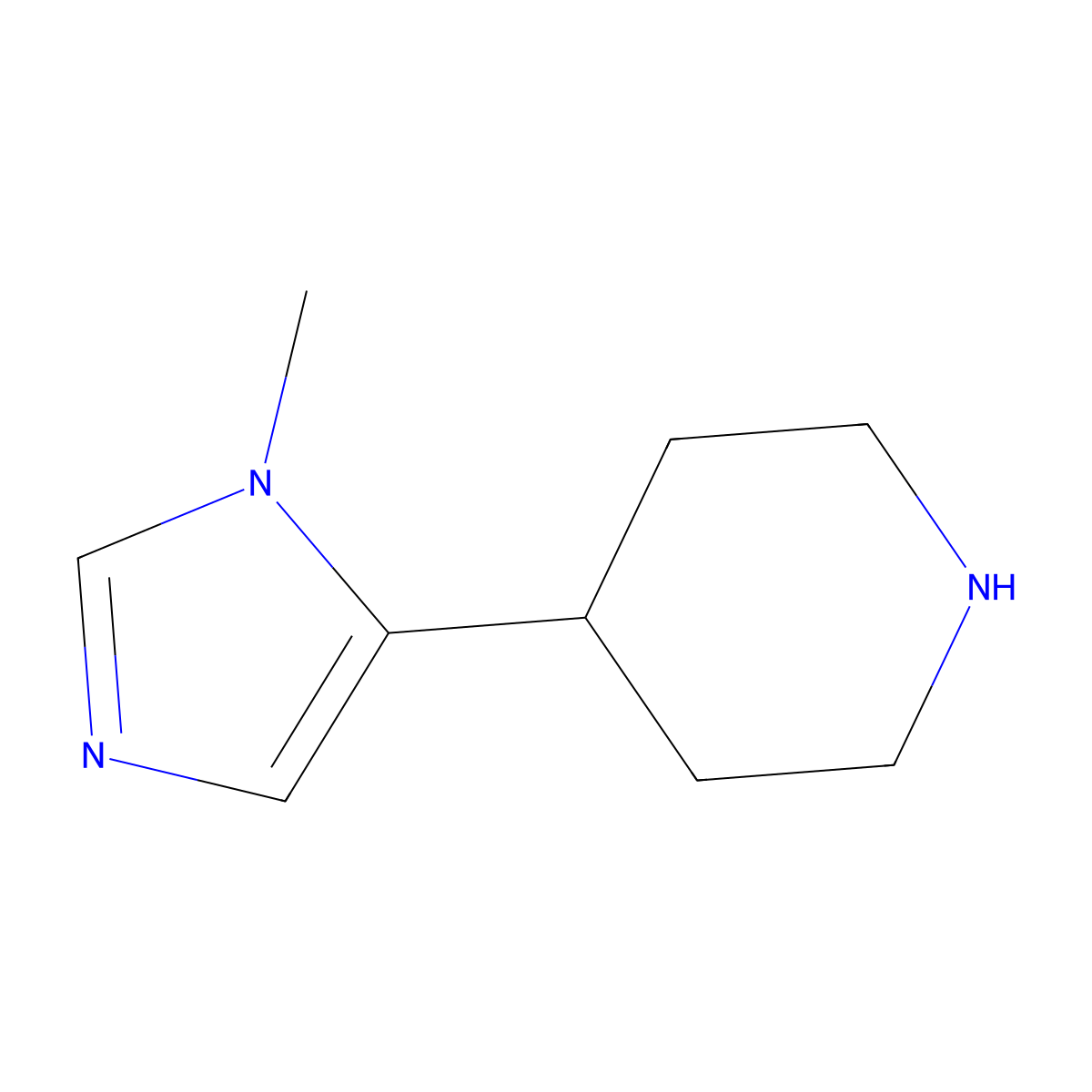 4-(1-methyl-1H-imidazol-5-yl)piperidine molecular structure, CAS 147960-44-9