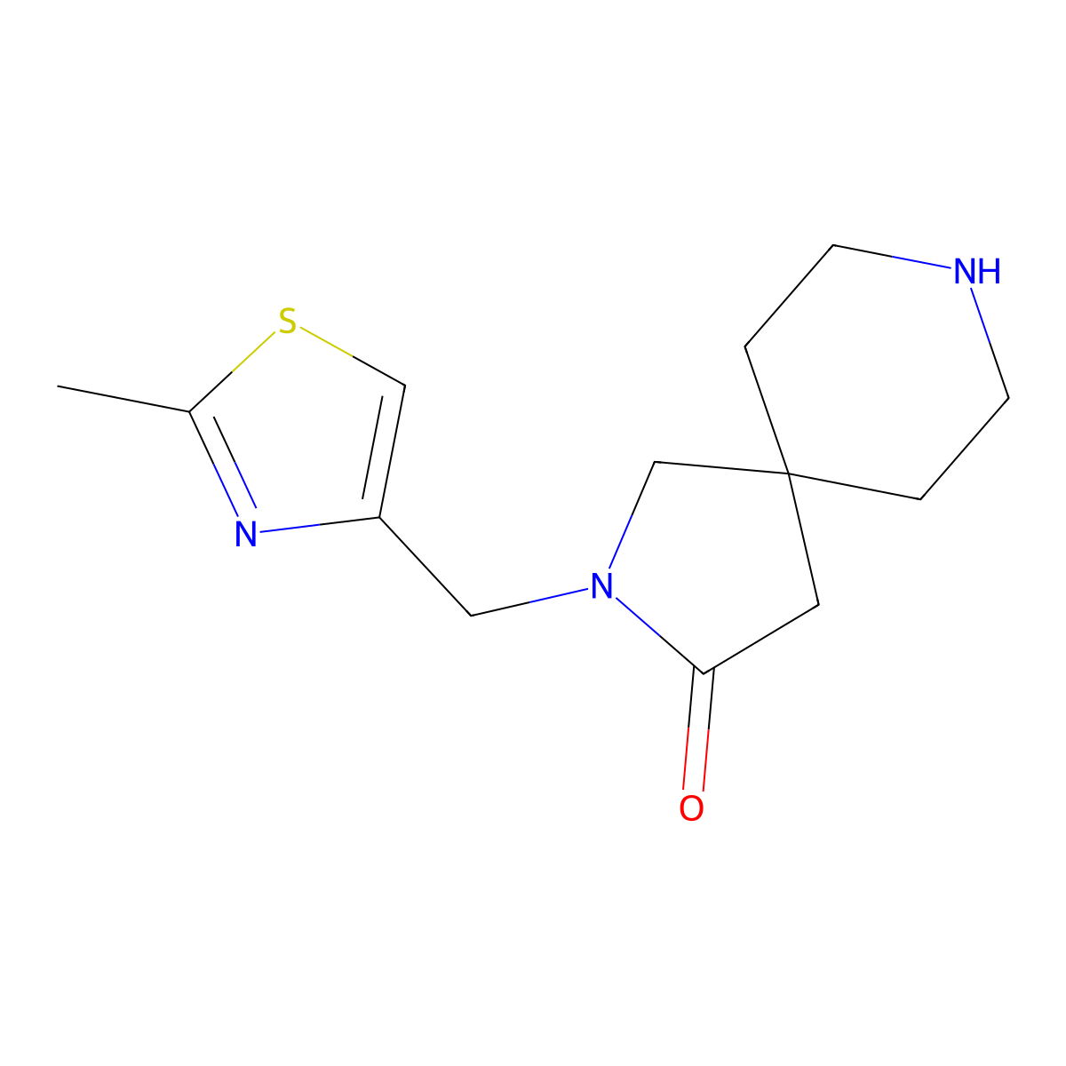 2-((2-Methylthiazol-4-yl)methyl)-2,8-diazaspiro[4.5]decan-3-one molecular structure, CAS 1479614-40-8