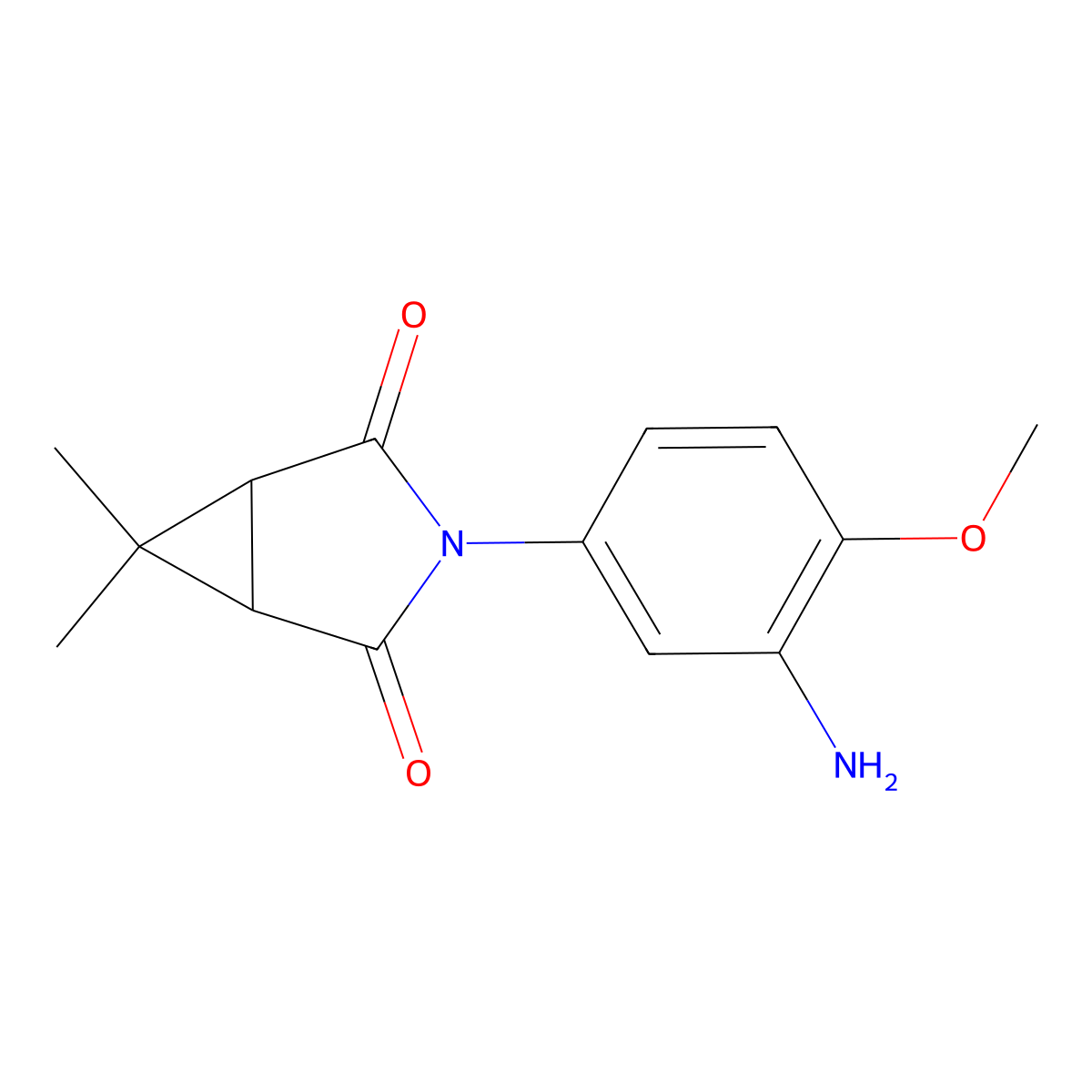 3-(3-Amino-4-methoxyphenyl)-6,6-dimethyl-3-azabicyclo[3.1.0]hexane-2,4-dione molecular structure, CAS 1479616-78-8