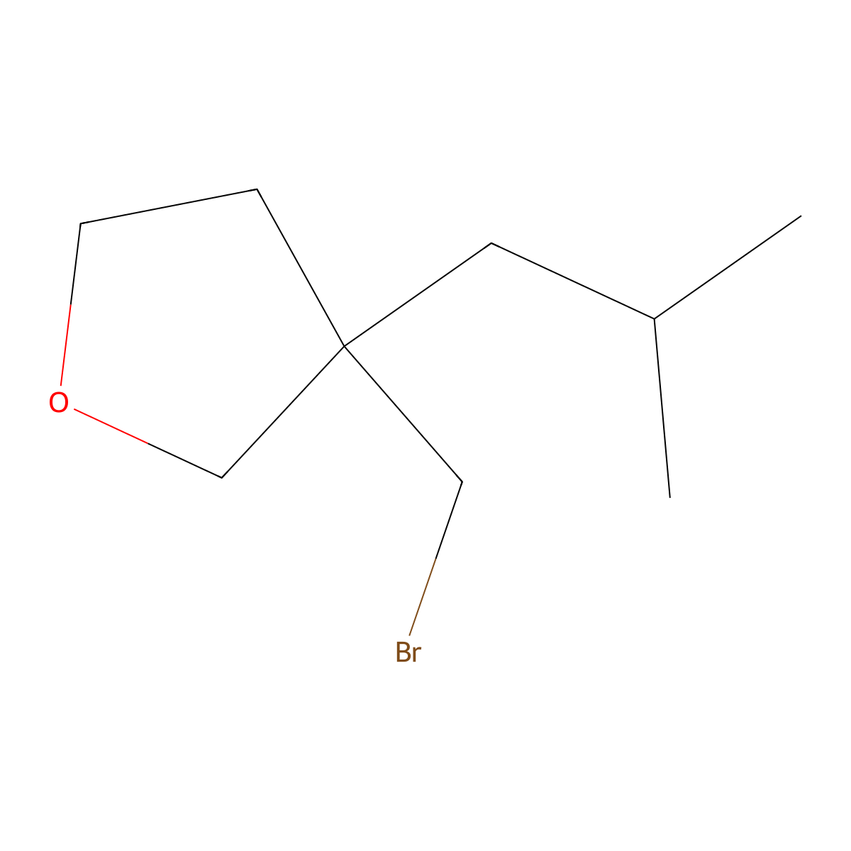 3-(Bromomethyl)-3-(2-methylpropyl)oxolane molecular structure, CAS 1479620-59-1