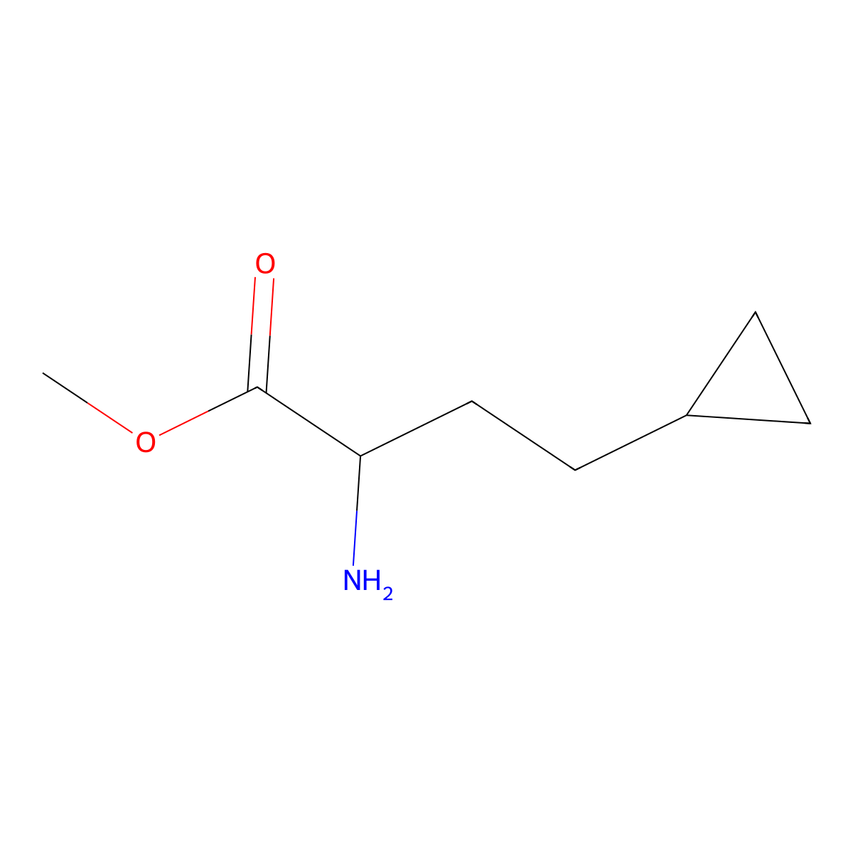 Methyl 2-amino-4-cyclopropylbutanoate molecular structure, CAS 1479621-16-3