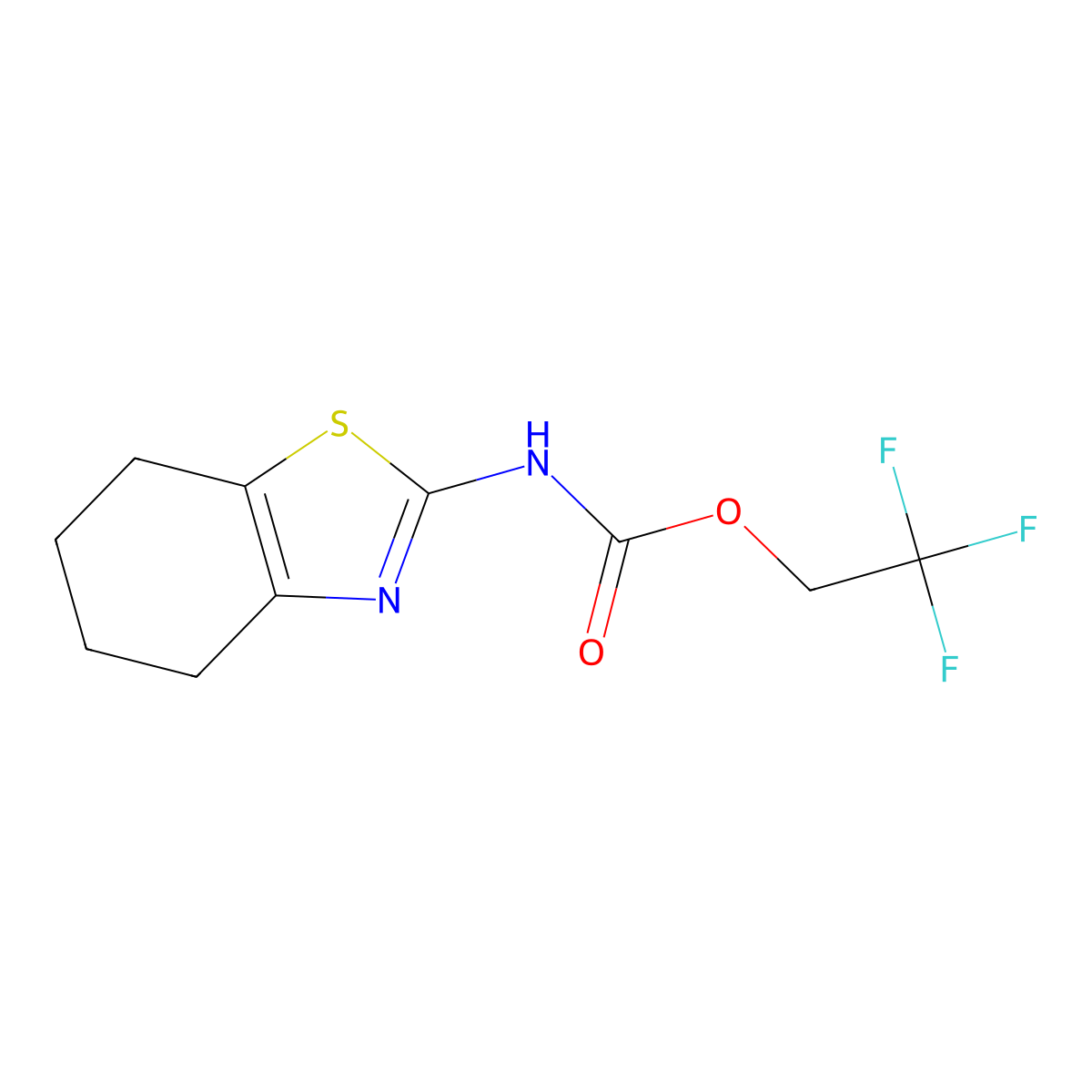 2,2,2-trifluoroethyl N-(4,5,6,7-tetrahydro-1,3-benzothiazol-2-yl)carbamate molecular structure, CAS 1479623-29-4
