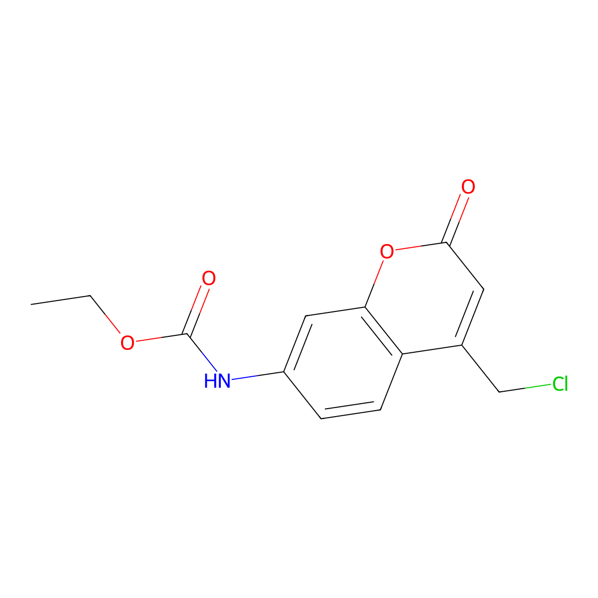 ethyl N-(4-(chloromethyl)-2-oxo-2H-chromen-7-yl)carbamate molecular structure, CAS 147963-30-2