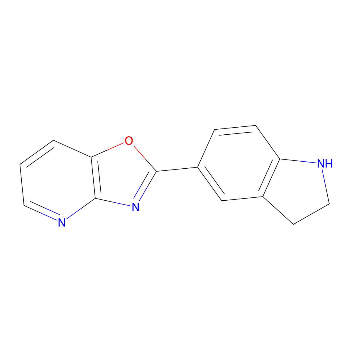 5-{[1,3]oxazolo[4,5-b]pyridin-2-yl}-2,3-dihydro-1H-indole molecular structure, CAS 1479640-66-8