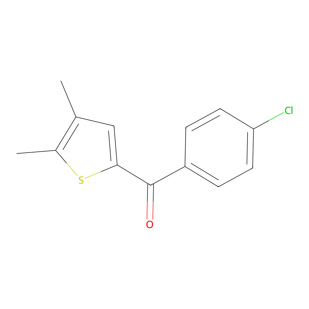 (4-Chlorophenyl)(4,5-dimethyl-2-thienyl)methanone molecular structure, CAS 1479642-92-6