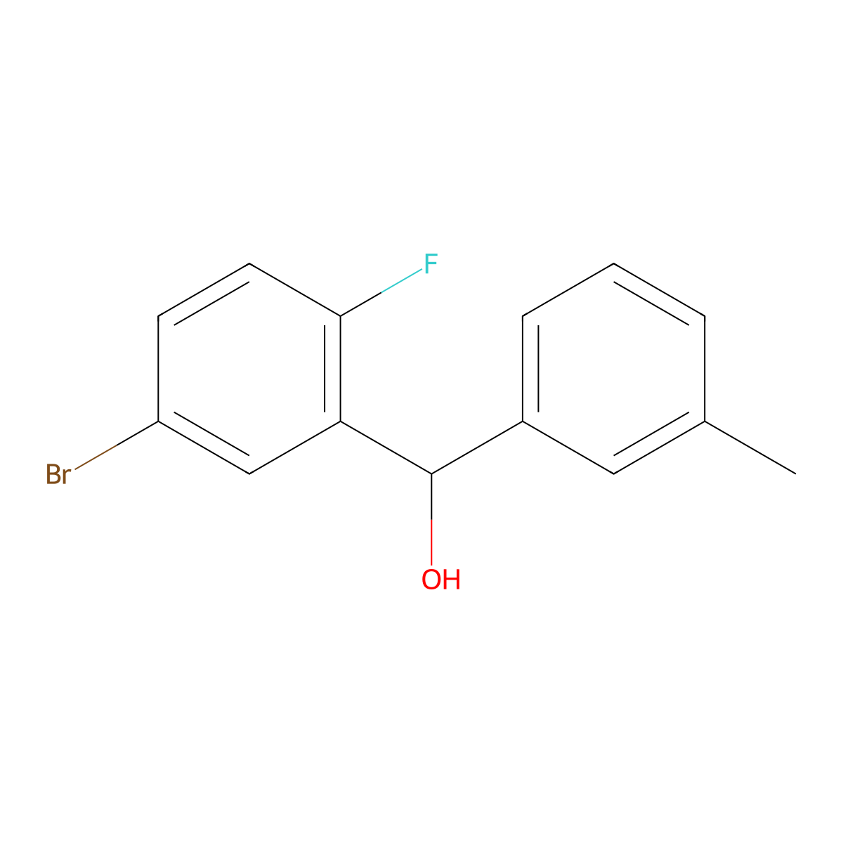(5-Bromo-2-fluorophenyl)(m-tolyl)methanol molecular structure, CAS 1479648-97-9
