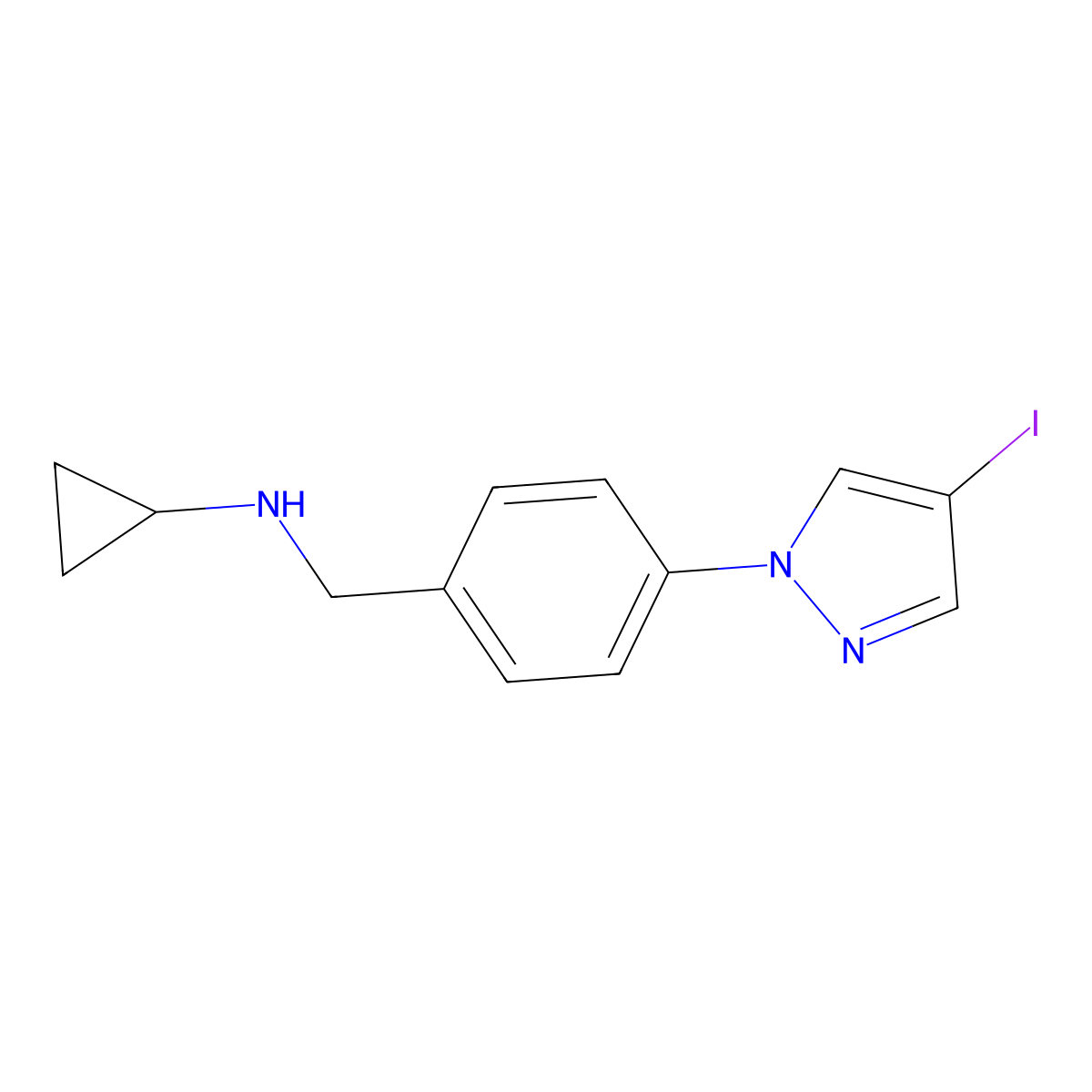 n-(4-(4-Iodo-1h-pyrazol-1-yl)benzyl)cyclopropanamine molecular structure, CAS 1479661-54-5