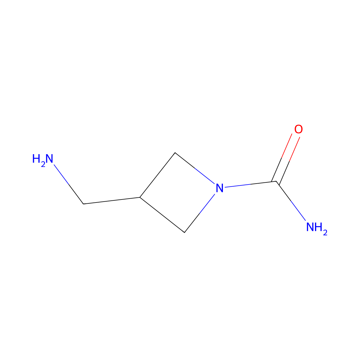 3-(Aminomethyl)azetidine-1-carboxamide molecular structure, CAS 1479678-34-6