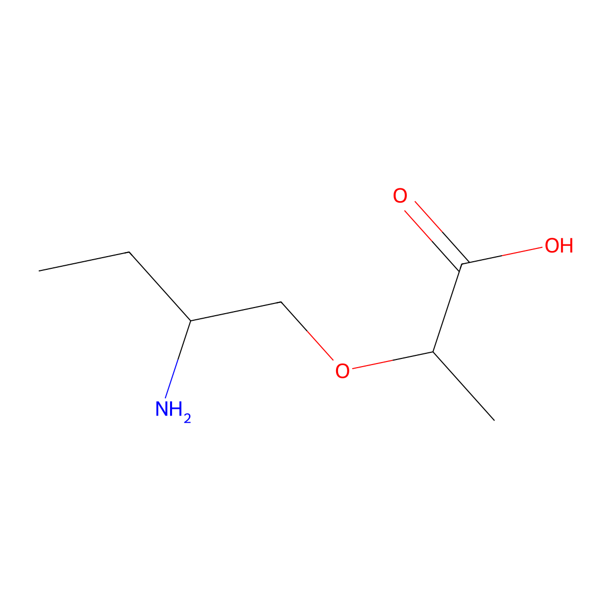 2-(2-Aminobutoxy)propanoic acid molecular structure, CAS 1479704-35-2